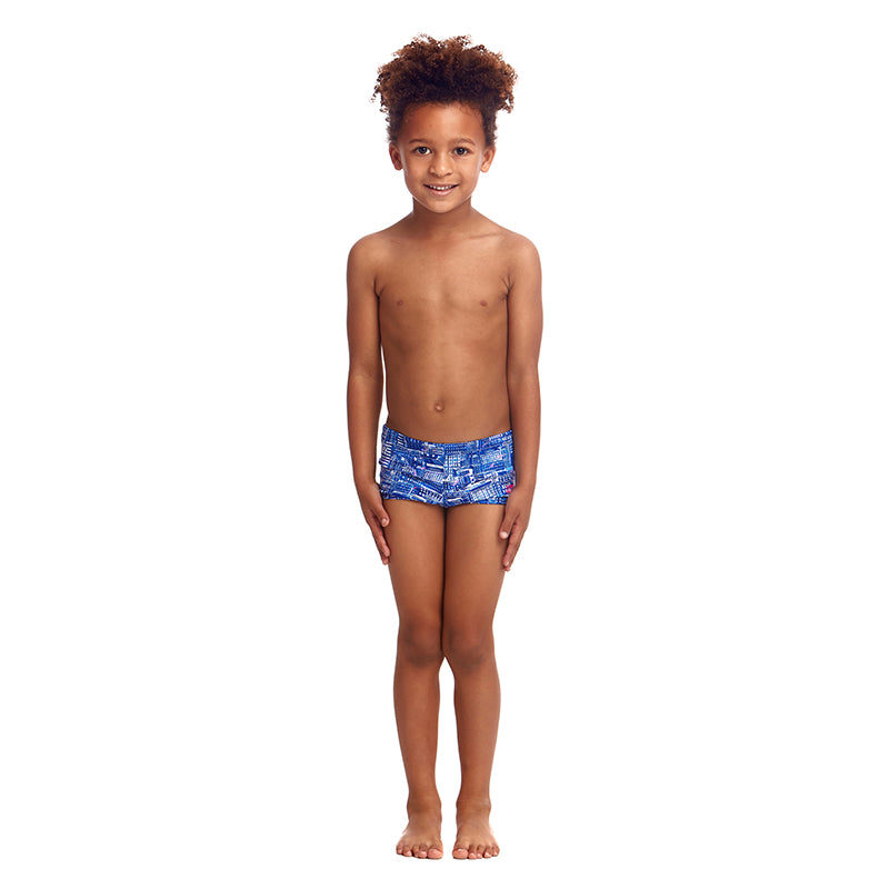 Funky Trunks - Sky City - Toddler Boy's Square Trunks