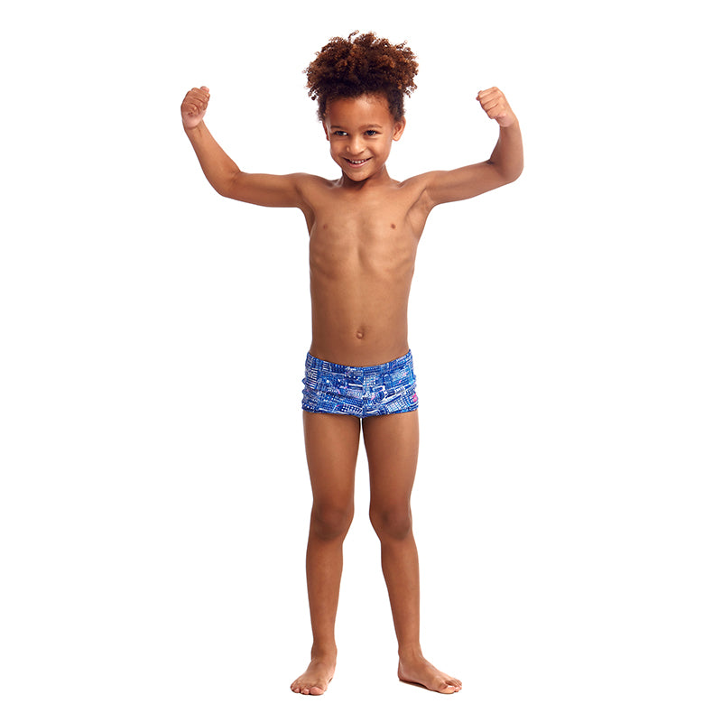 Funky Trunks - Sky City - Toddler Boy's Square Trunks