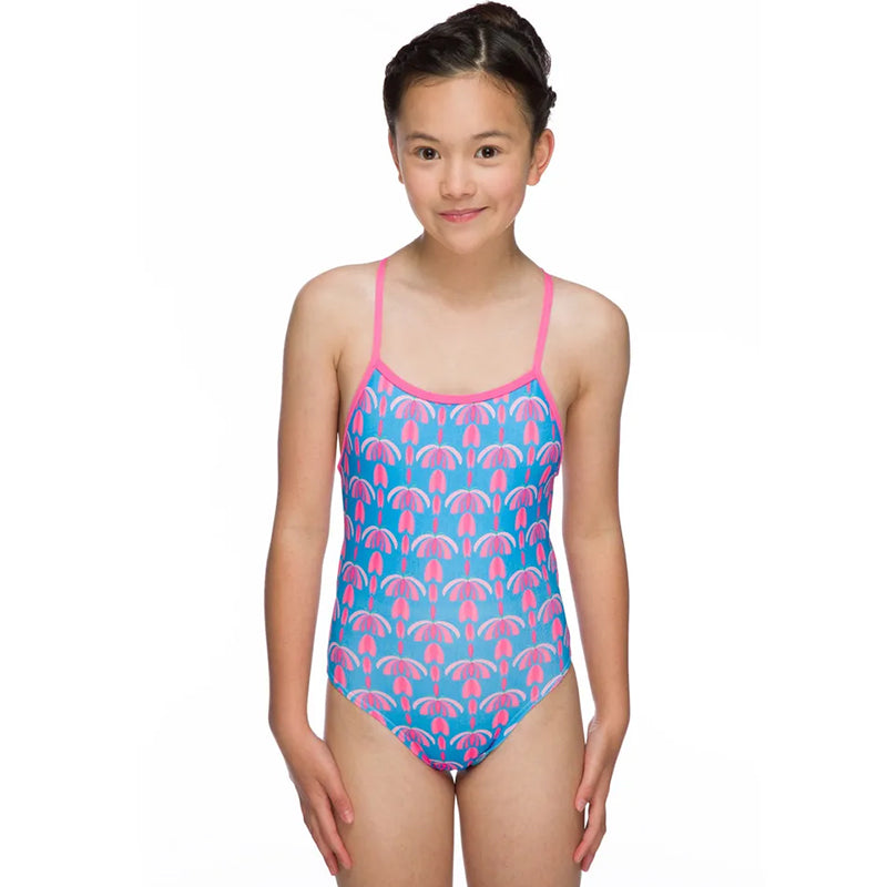 Maru - Flutter Pacer Aero Back Girls Swimsuit - Turquoise