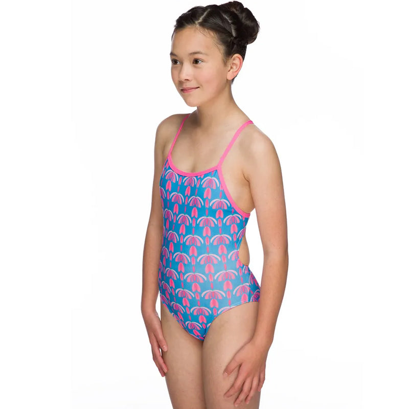 Maru - Flutter Pacer Aero Back Girls Swimsuit - Turquoise