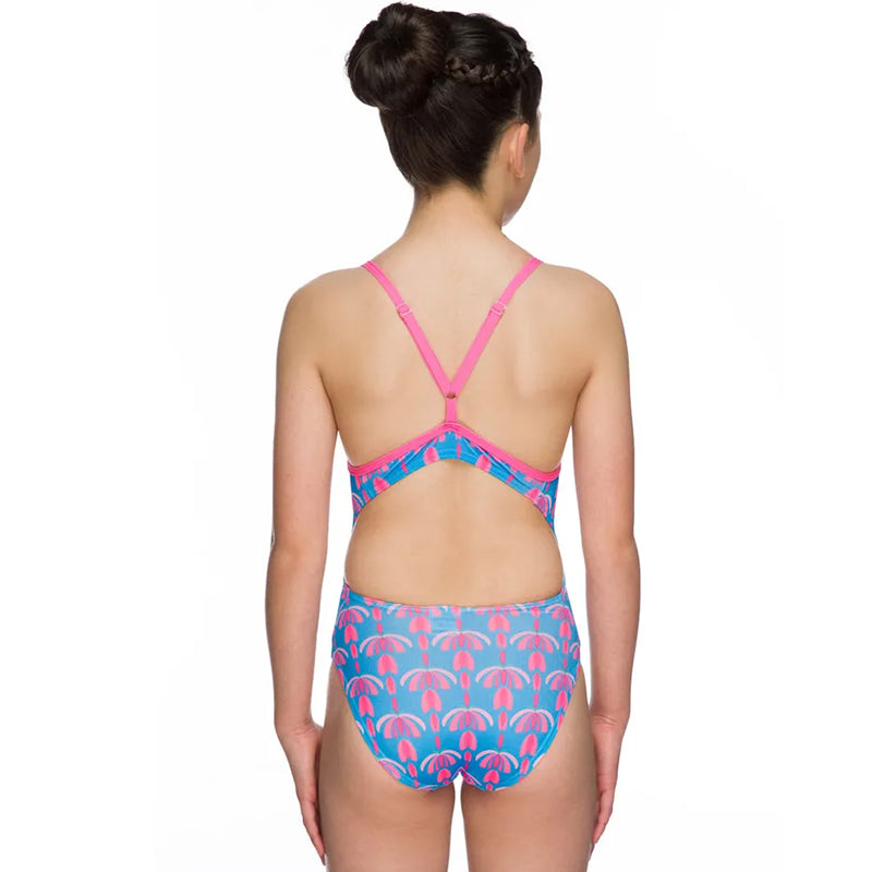 Maru - Flutter Pacer Aero Back Girls Swimsuit - Turquoise