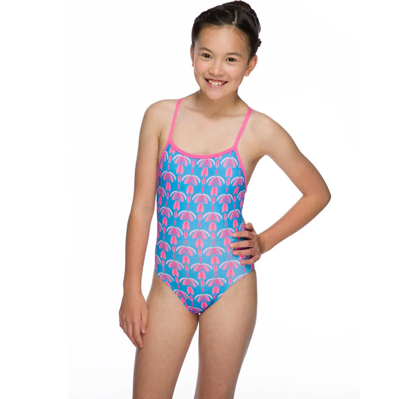 Maru - Flutter Pacer Aero Back Girls Swimsuit - Turquoise
