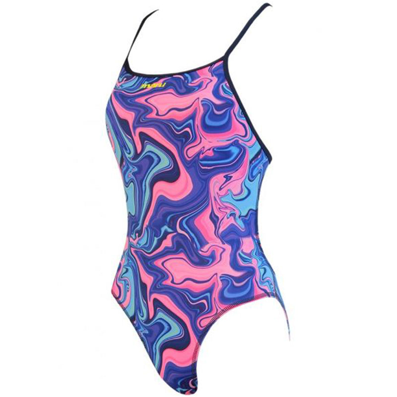 Maru - Galaxy Swirl Pacer Speed Back Ladies Swimsuit - Blue/Pink