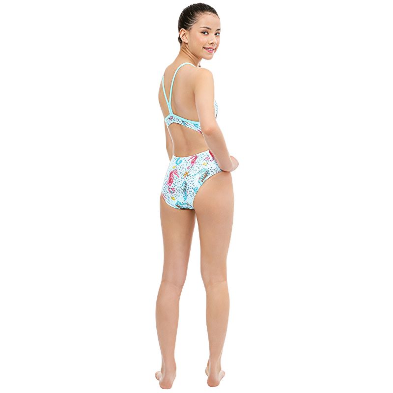 Maru - Bubbles Ecotech Sparkle Fly Back Girls Swimsuit - Aqua