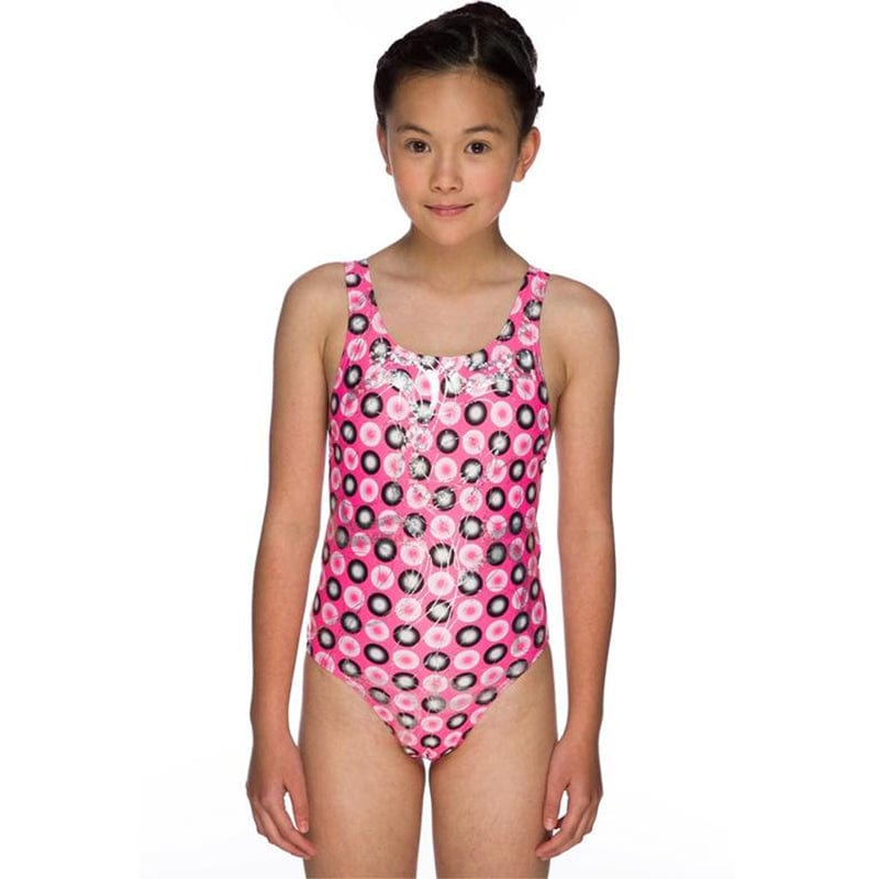 Maru - Holographic Sparkle Auto Back Girls Swimsuit - Pink