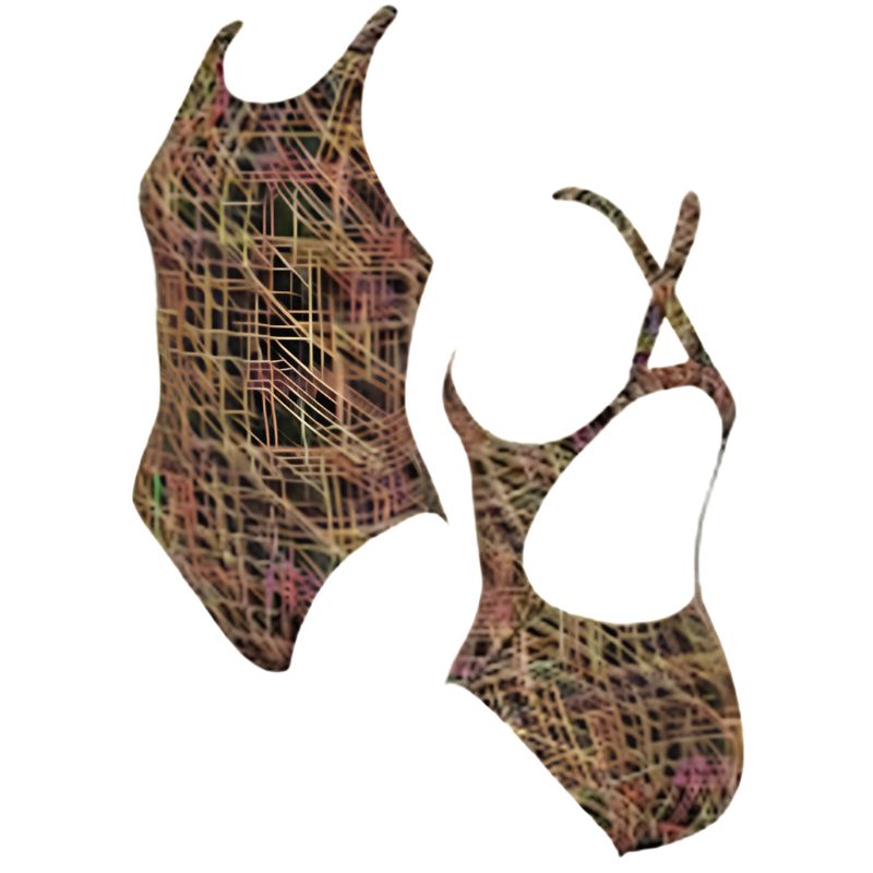 Maru - Lindos Tek Back Swimsuit - Black/Neon