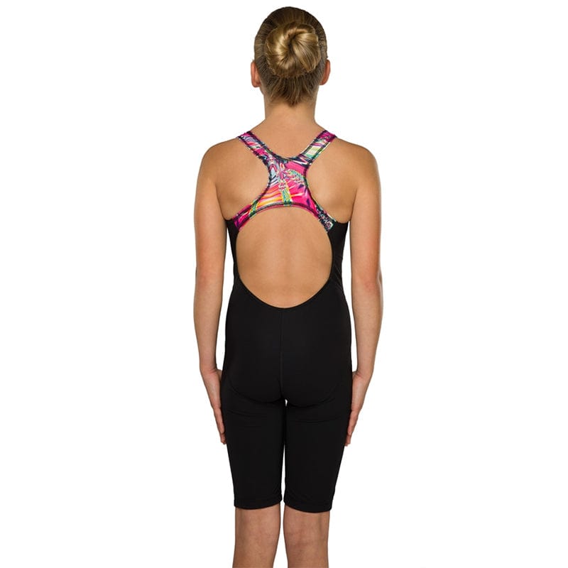 Maru Girls Swimwear - Meteor Panel One Piece Kneeskin Black/Multi