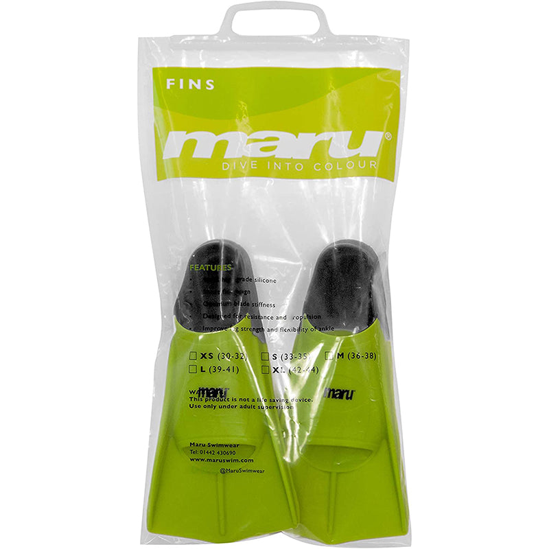 Maru - "New" Training Fins / Flippers - Neon Lime/Black
