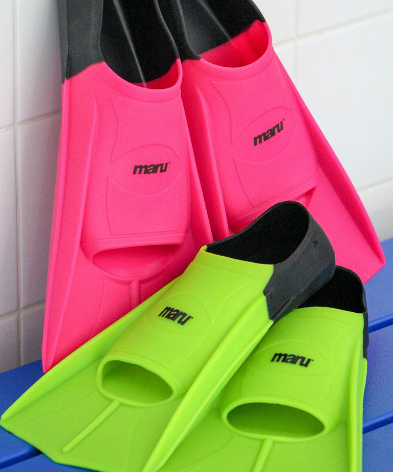 Maru - "New" Training Fins / Flippers - Neon Lime/Black