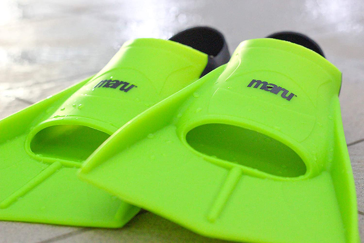 Maru - "New" Training Fins / Flippers - Neon Lime/Black