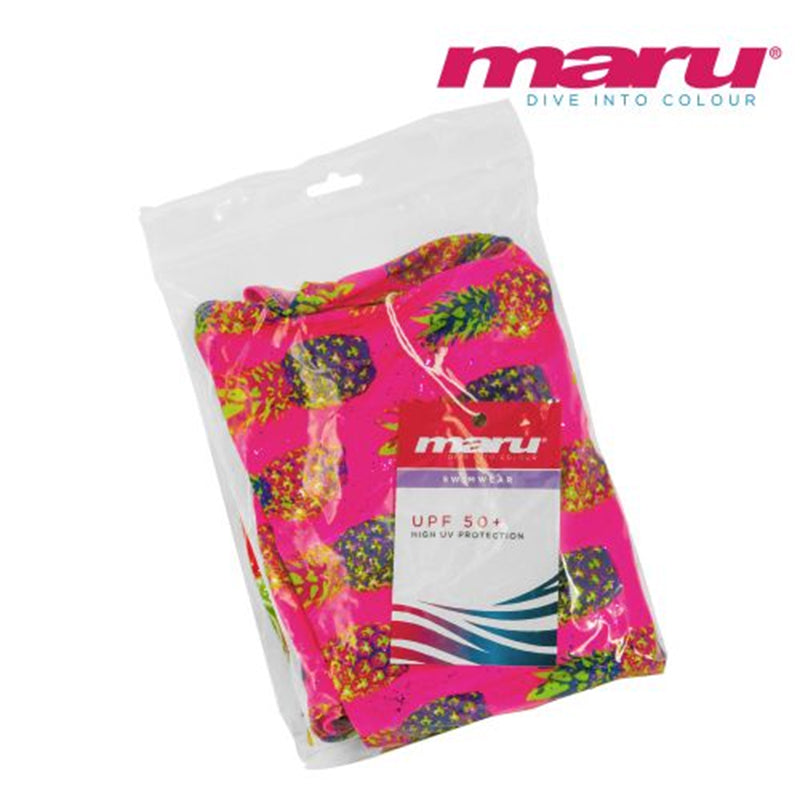 Maru - Pineapple Sparkle Auto Back Girls Swimsuit - Pink