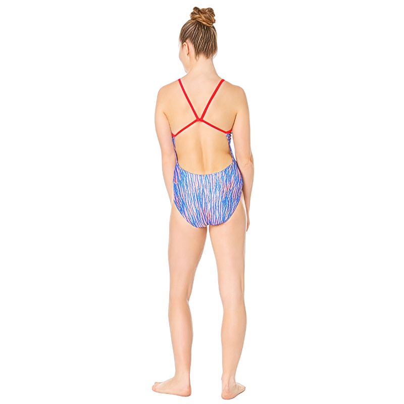 Maru - Shooting Star Swift Back Ladies Swimsuit - Blue/Red