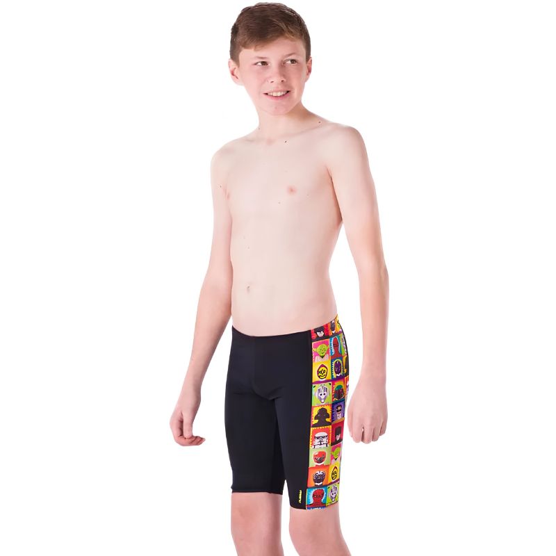 Maru - Super Hero Pacer Panel Boys Jammer - Black/Multi