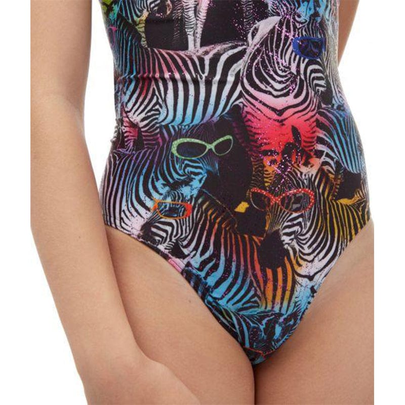 Maru - Zany Zebra Rave Back Girls Swimsuit