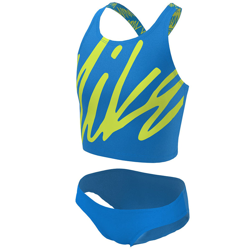 Nike - Girls' Script Logo Crossback Midkini Set (Photo Blue)