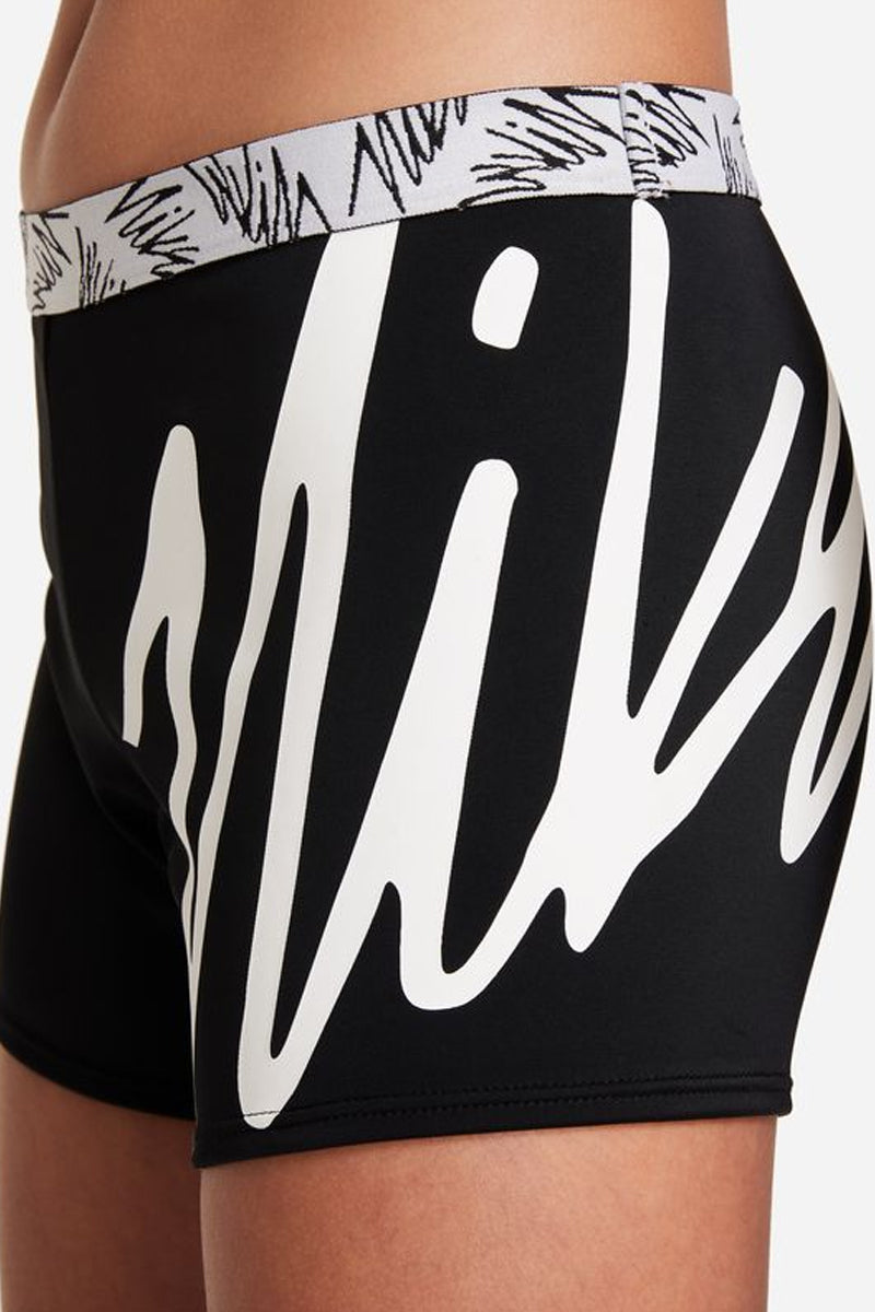 Nike - Girl's Script Logo Crossback Sport Bikini & Short Set (Black)