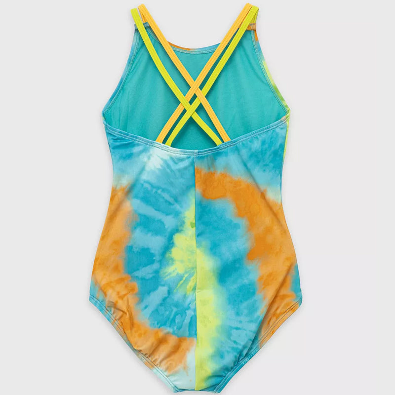Nike - Girls' Tie Dye Spiderback One Piece (Washed Teal)