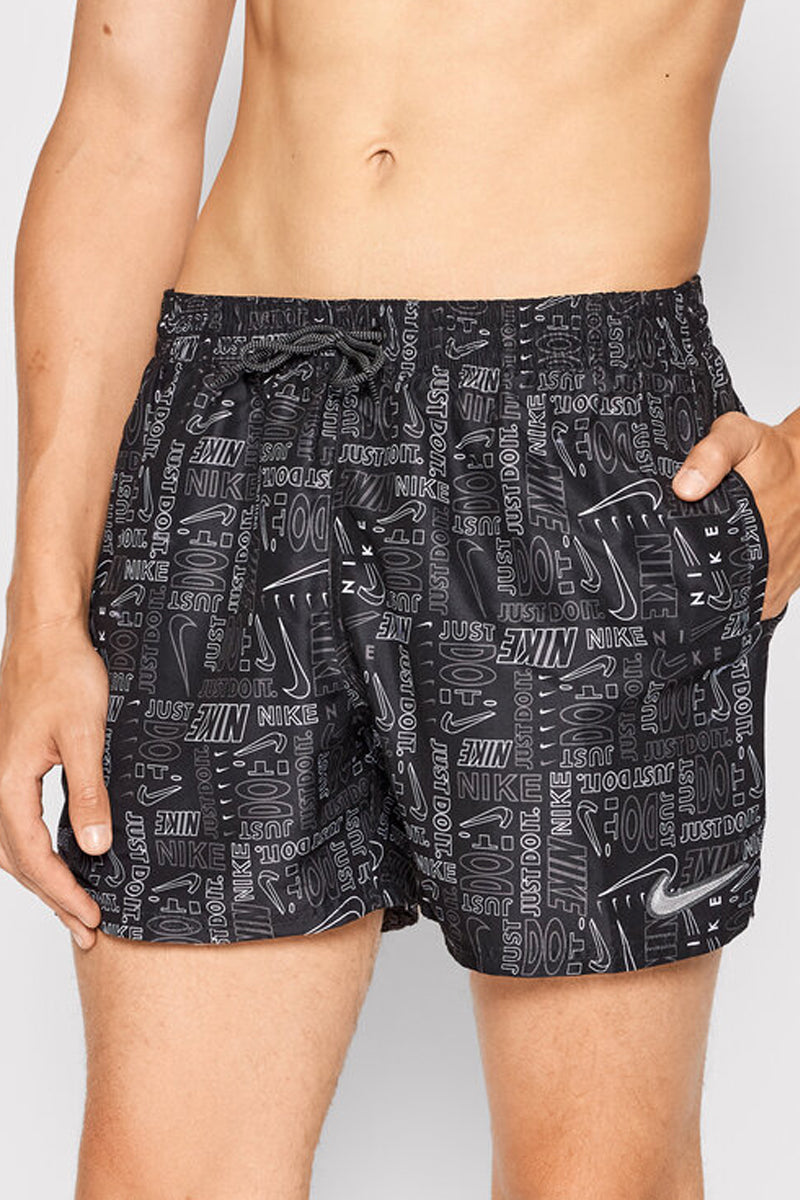 Nike - Men's Swim Logo Mash-up 5" Volley Short (Black)