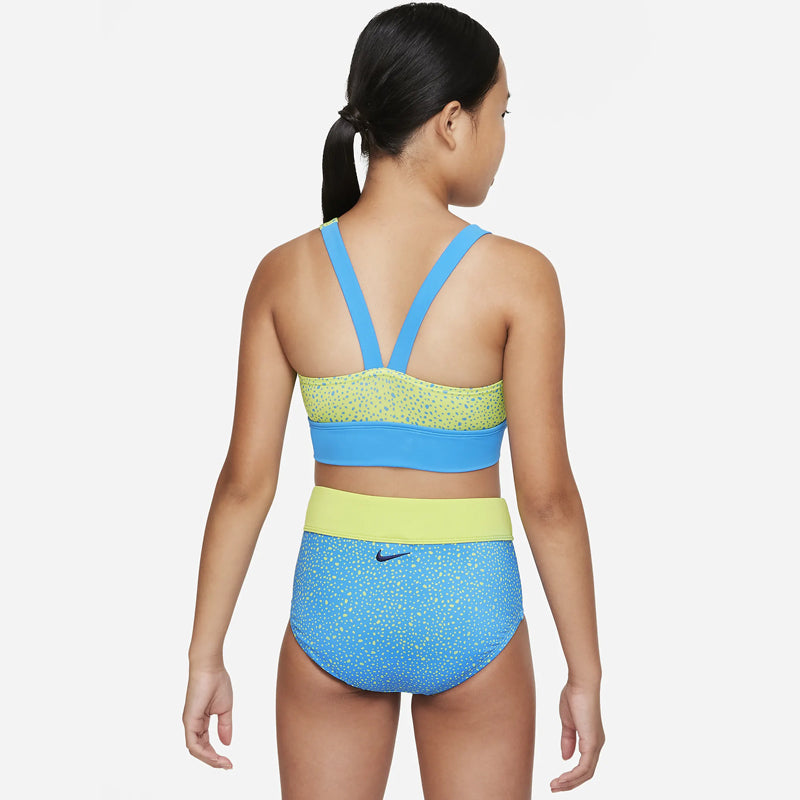 Nike - Water Dots Asymmetrical Top & High Waist Bikini Set (Photo Blue)