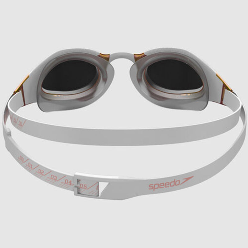 Speedo - Fastskin Hyper Elite Mirror Adult Goggles - White/Grey/Gold