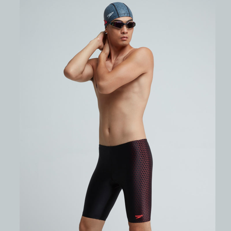 Speedo - Hexagonal Placement Jammer - Black/Phoenix Red