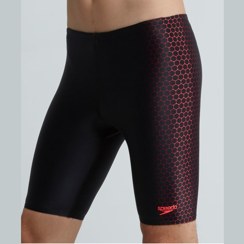 Speedo - Hexagonal Placement Jammer - Black/Phoenix Red