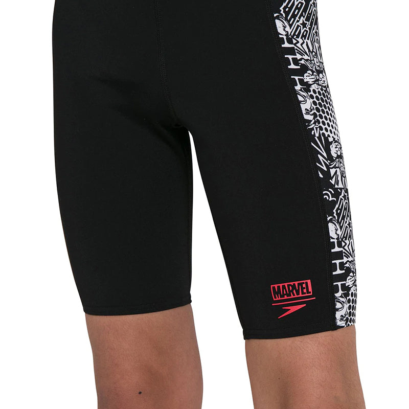 Speedo - Junior's Marvel Digital Panel Jammers - Black/White