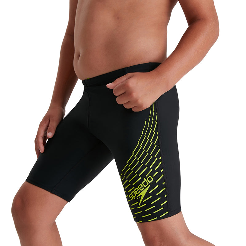 Speedo - Junior's Medley Logo Jammers - Black/Green