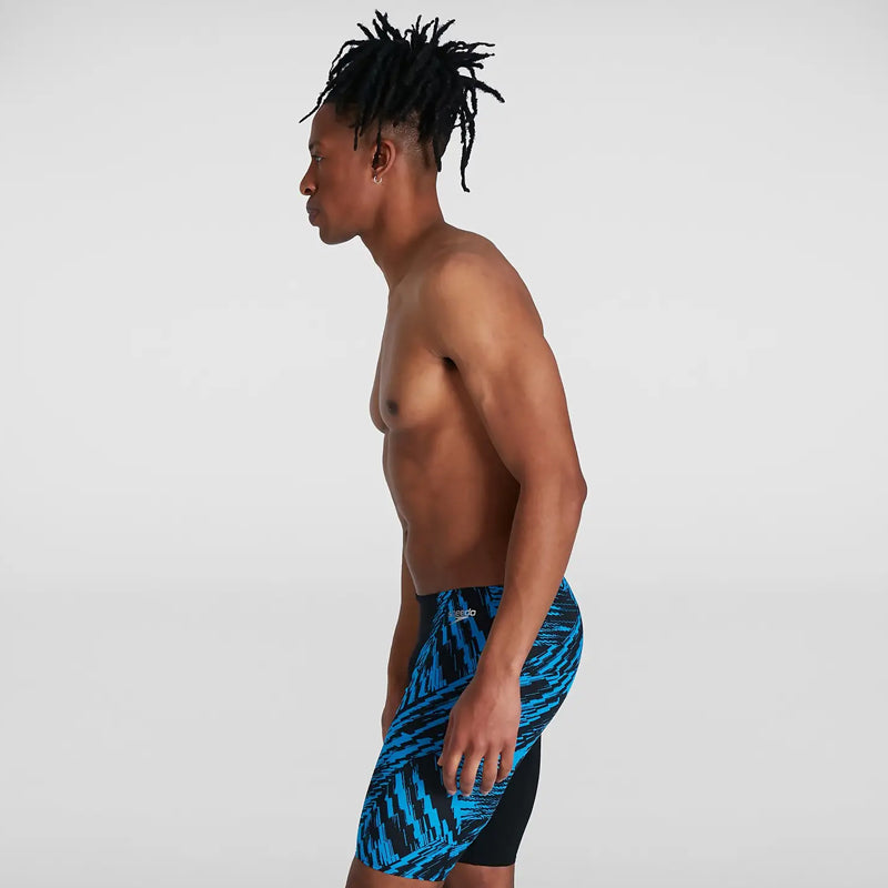 Speedo - Men's Allover V-Cut Jammer - Black/Blue