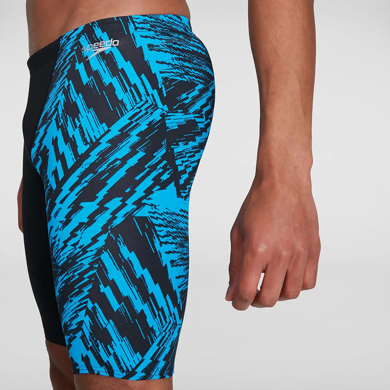 Speedo - Men's Allover V-Cut Jammer - Black/Blue