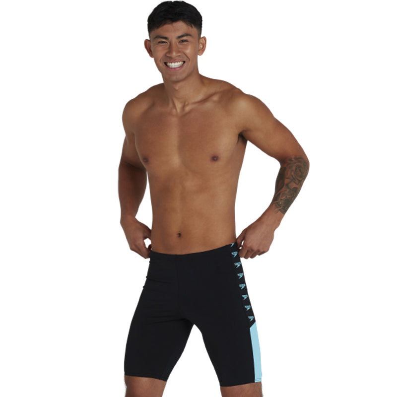 Speedo - Mens Boom Logo Splice Jammer - Black/Light Blue