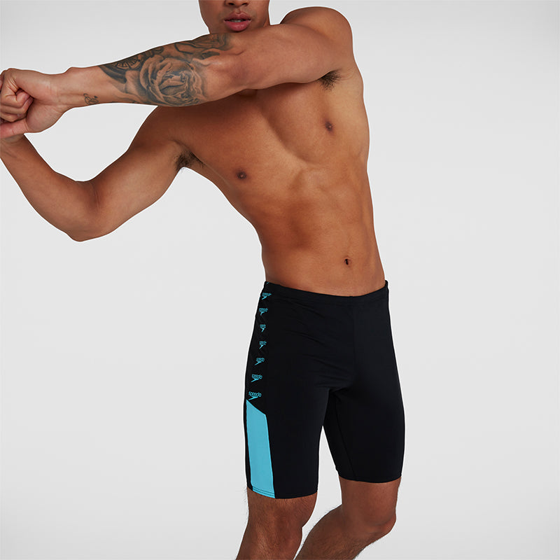 Speedo - Mens Boom Logo Splice Jammer - Black/Light Blue