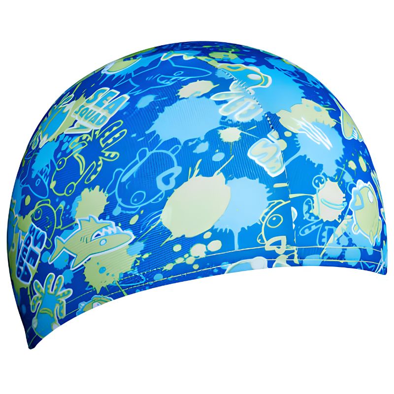 Speedo - Sea Squad Polyester Cap Swim Hat - Blue/Green