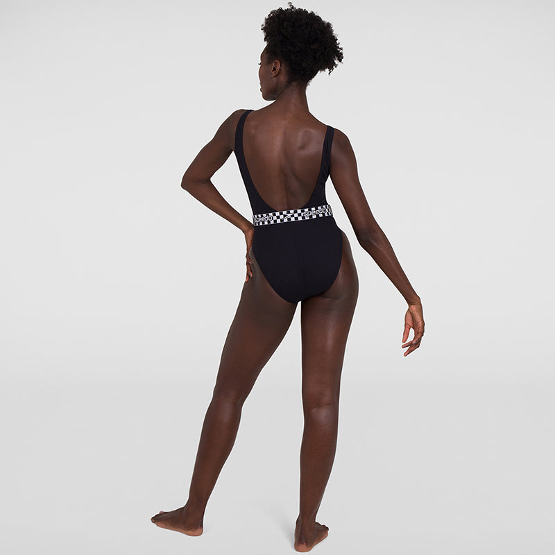 Speedo - Womens Belted Deep U-Back Swimsuit - Black