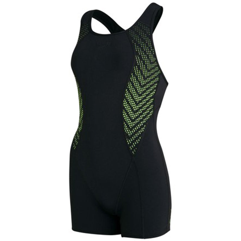 Speedo - Women's Placement Racerback Legsuit - Black/Green