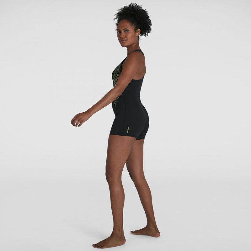 Speedo - Women's Placement Racerback Legsuit - Black/Green