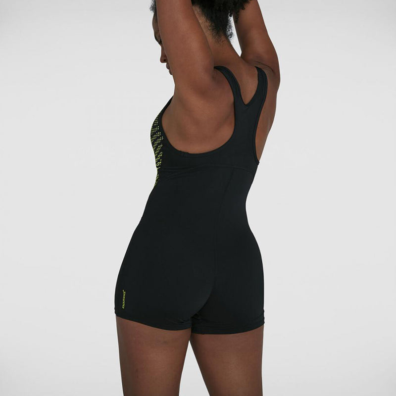 Speedo - Women's Placement Racerback Legsuit - Black/Green