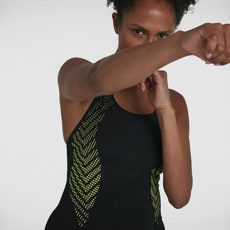 Speedo - Women's Placement Racerback Legsuit - Black/Green