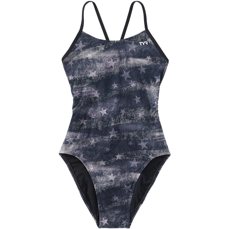 TYR - American Dream Cutoutfit Ladies Swimsuit - Black/Grey