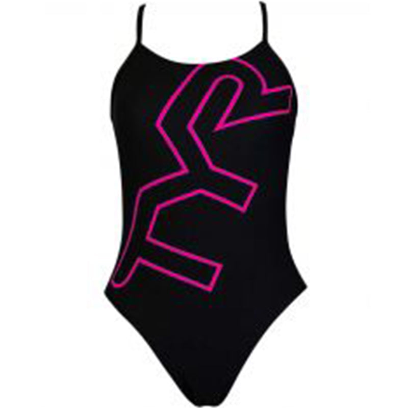 TYR - Big Logo Cutoutfit Ladies Swimsuit - Black/Pink