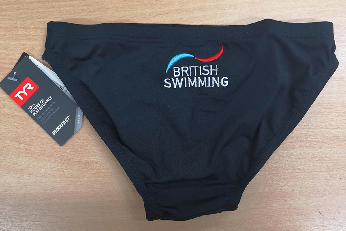 TYR - GB British Swimming Men's 5cm Racer Briefs - Black