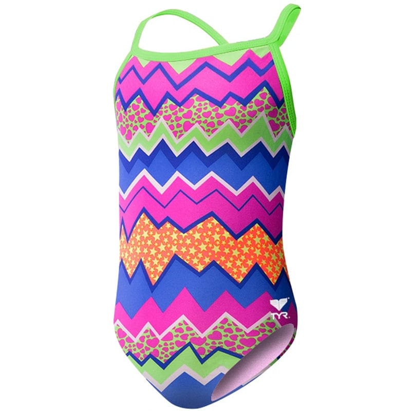 TYR - Swirl Pool Diamondfit Durafast Light Girls Swimsuit - Green - Aqua Swim Supplies