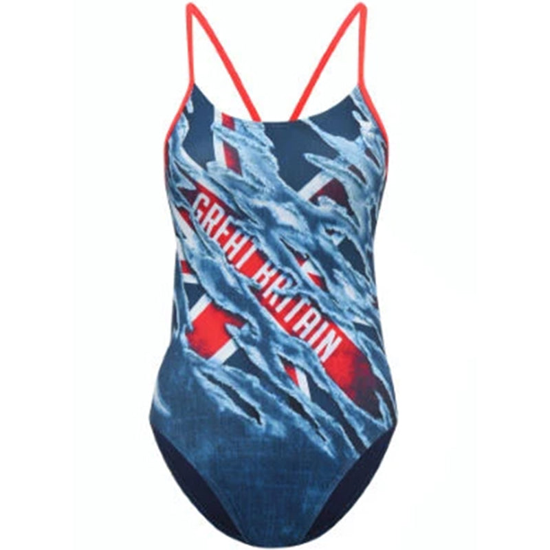 TYR - Great Britain Cutoutfit Ladies Swimsuit - Red/White/Blue