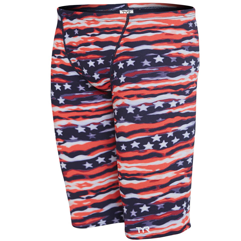 TYR - Men’s All American All Over Jammer Swimsuit - Red/White/Blue