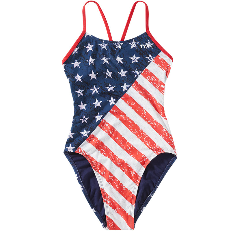 TYR - Star Spangled Cutoutfit Ladies Swimsuit - Red/White/Blue