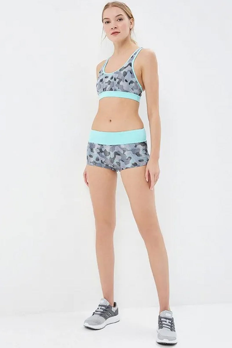 TYR - Women’s Active Della Boyshort-Lavare - Grey/Mint