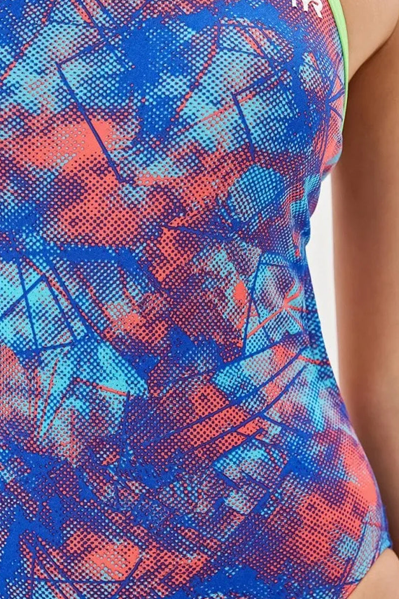 TYR - Canvas Cutoutfit Ladies Swimsuit - Red/Turquoise/Blue