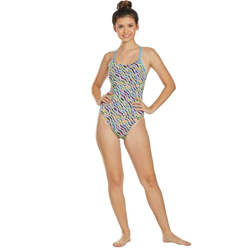 TYR - Zazu Cutoutfit Ladies Swimsuit - Pink/Blue