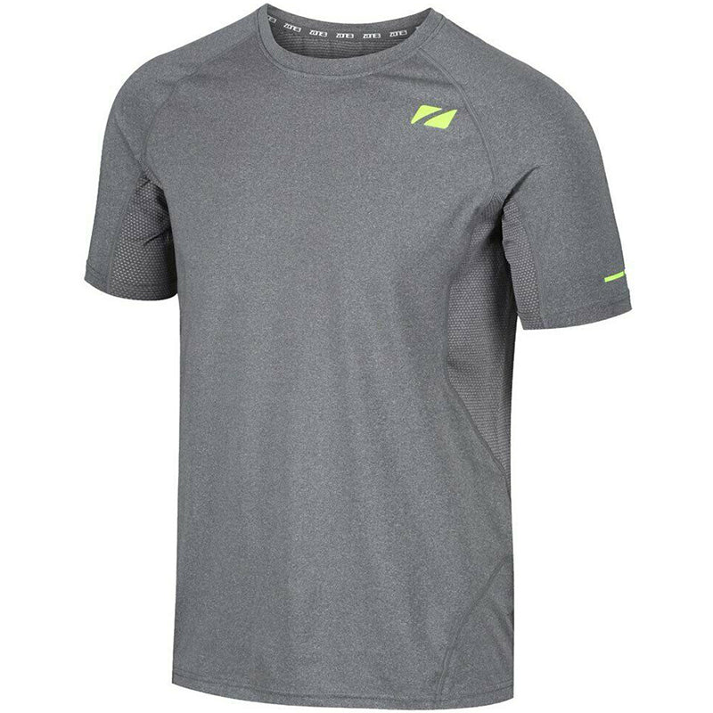 Zone3 Men's Power Burst TShirt Grey/Neon Yellow Aqua Swim Supplies