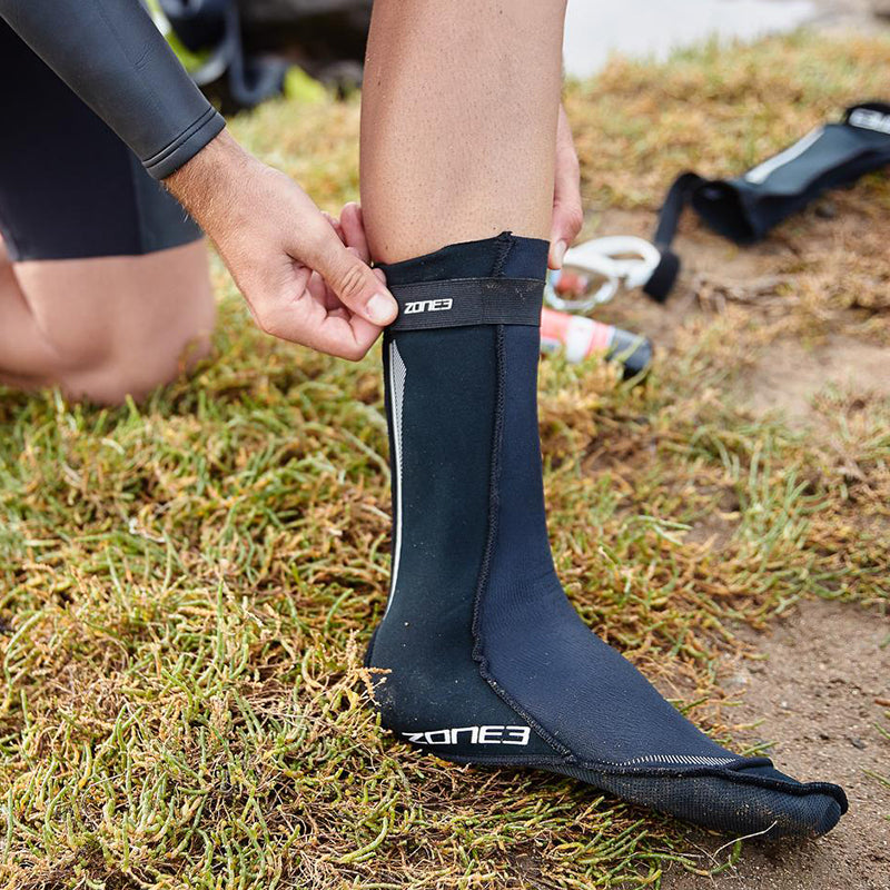 Zone3 - Neoprene Swim Socks - Black/Silver